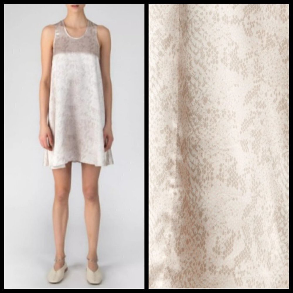 💕ATM ANTHONY THOMAS MELILLO💕 Pale Pink Snake Print Silk Mini Dress Small S
